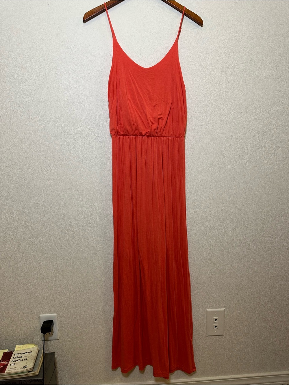 Lush Women's Coral Spaghetti-Strap Maxi Dress
